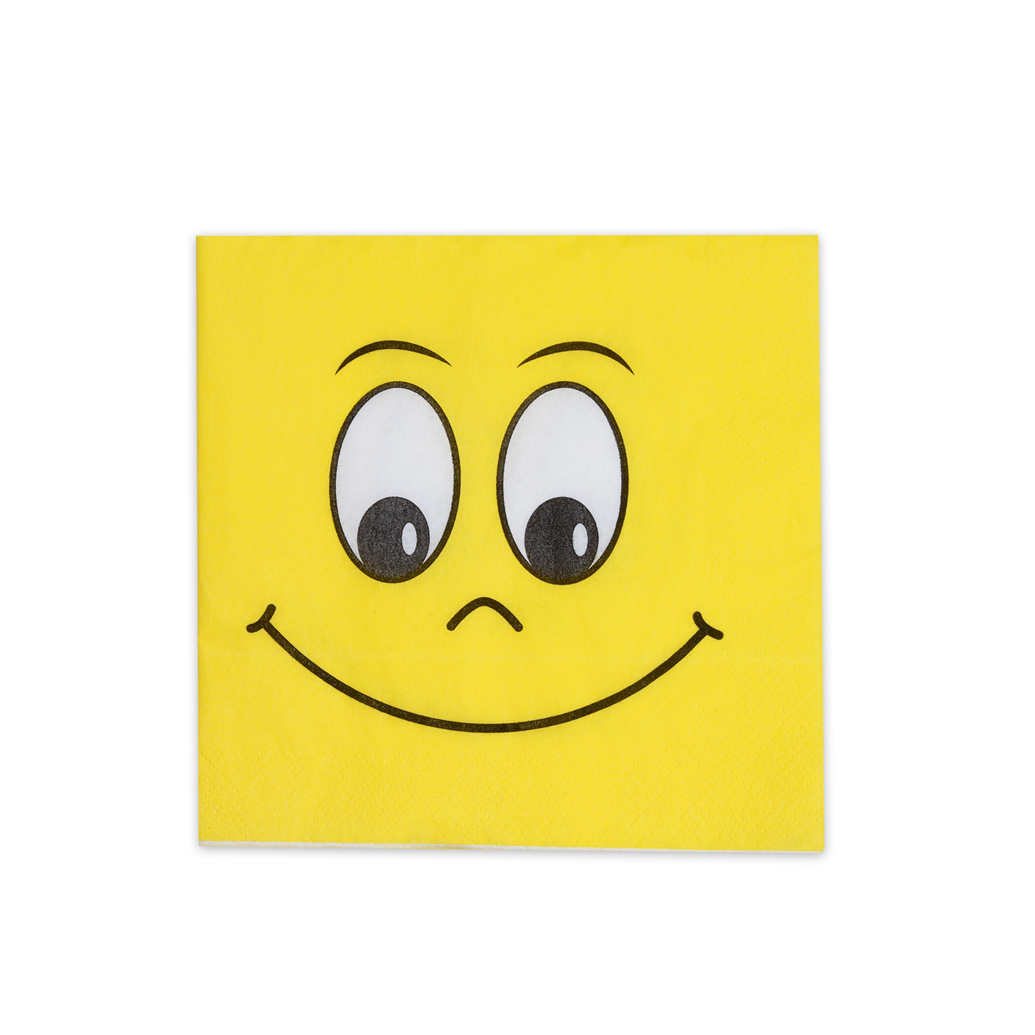 Servietten Smiley gelb 33 x 33 cm, 1/4 Falz, 3 lagig